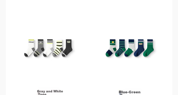 Balabala [balaOne] Children's Socks Spring and Autumn Girls' Cotton Mid-Calf Socks Skin-Friendly Jacquard Five Pairs Set 6