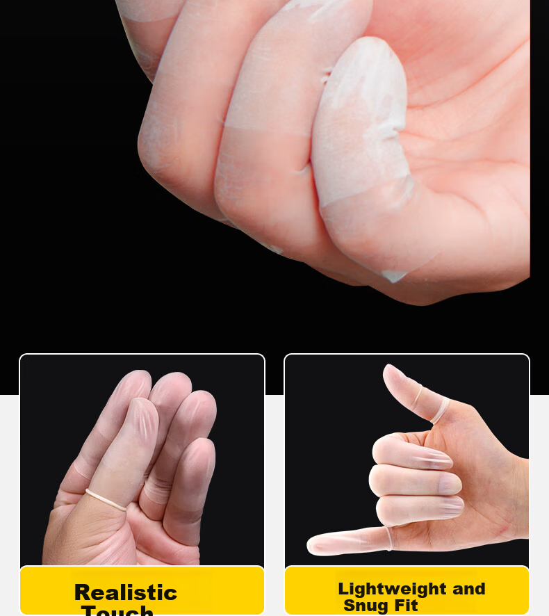 WK Cut Latex Disposable Frosted Work Waterproof Non-slip Cut Frosted Finger Cots 1000pcs/Pack M 8
