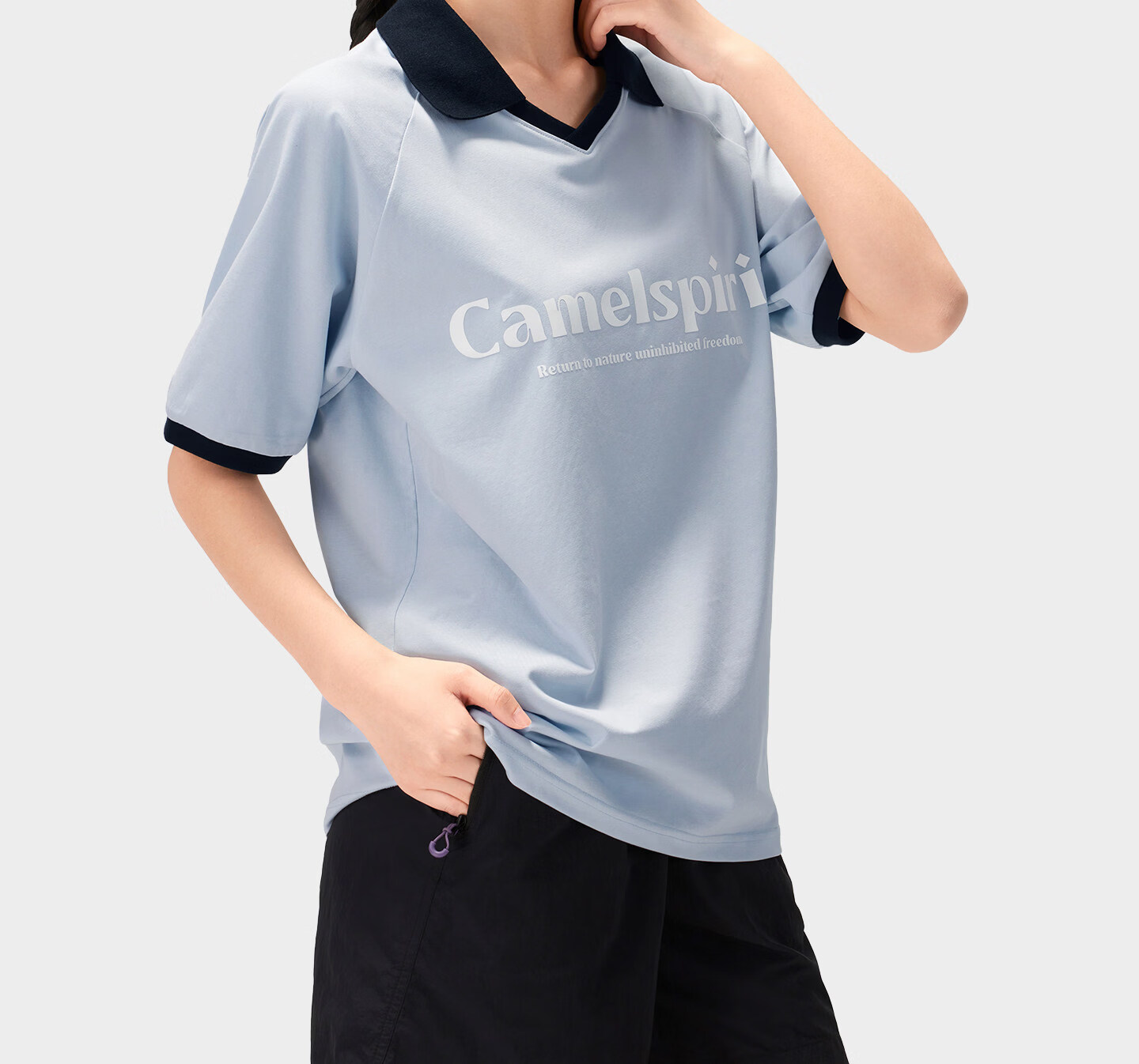 CAMEL [Three-Proof] Camel Outdoor Casual T-Shirt Unisex 26 Spring Summer Breathable Cotton T-Shirt Oil-Resistant Water-Repellent Shirt 5