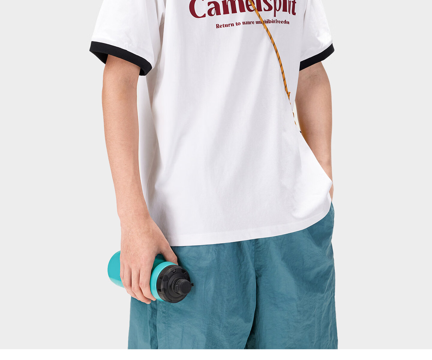 CAMEL [Three-Proof] Camel Outdoor Casual T-Shirt Unisex 26 Spring Summer Breathable Cotton T-Shirt Oil-Resistant Water-Repellent Shirt 38
