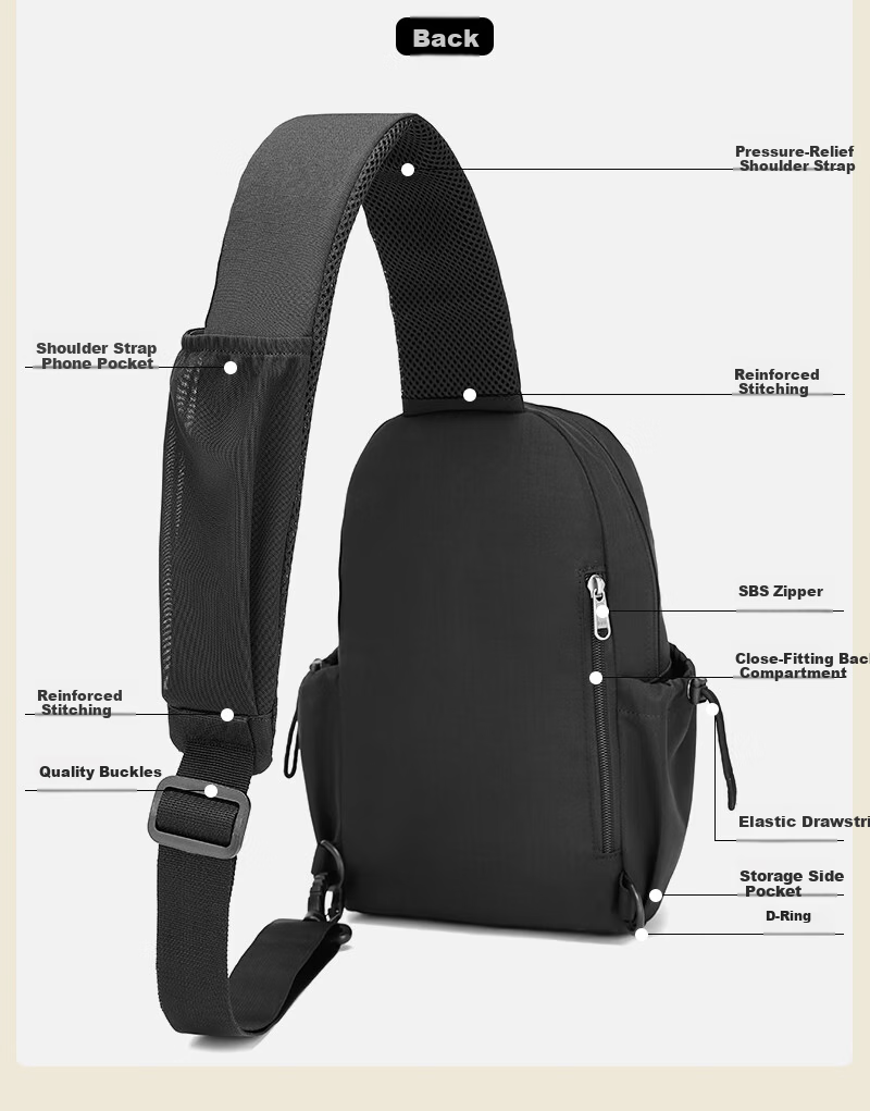 ALPINT MOUNTAIN Elmont Men's Chest Bag Casual Crossbody Shoulder Bag Trendy Small Backpack Large Capacity Commuting Cycling Sports 6