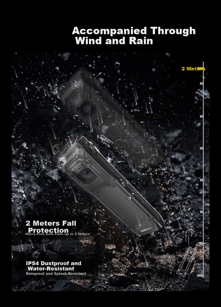 NITECORE EDC23 Tactical Flashlight Ultra-thin Portable Outdoor Camping Self-defense High Brightness 15