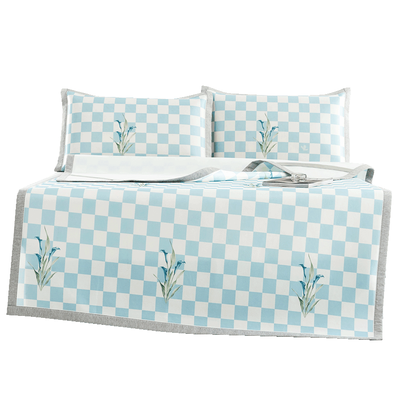 Lao Xi Craftsman Cooling Ice Silk Mat 800D Double Three-Piece Set 150*200 Mos Shang Hua Xu [Machine Washable]