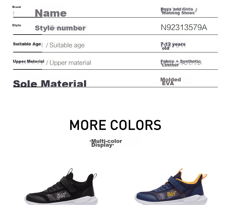 361° Children's Running Shoes Summer 2026 Boys And Girls 3-12 Years Old Lightweight Large Mesh Running Shoes Black Size 34 38