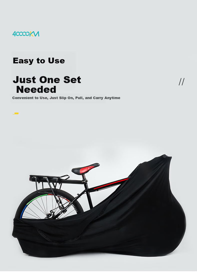 40,000 Kilometers Bicycle Dust Cover Road Mountain Bike Protective Cover High Elastic Wheel Cover Sunshade Black Full Coverage 6