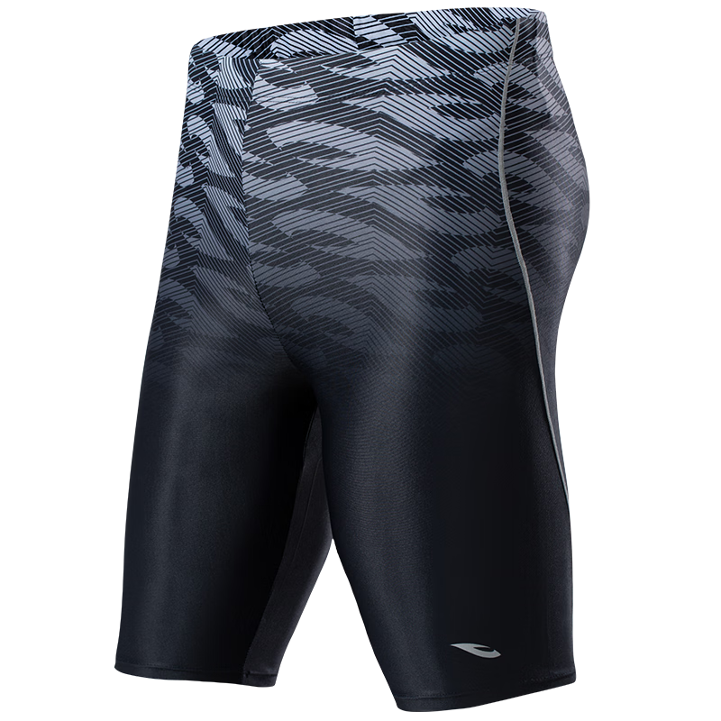 Hosa Men's Knee-Length Swim Shorts, Professional Racing Chlorine-Resistant Anti-Embarrassment Large Size Hot Spring Swim Trunks, Gray, XL