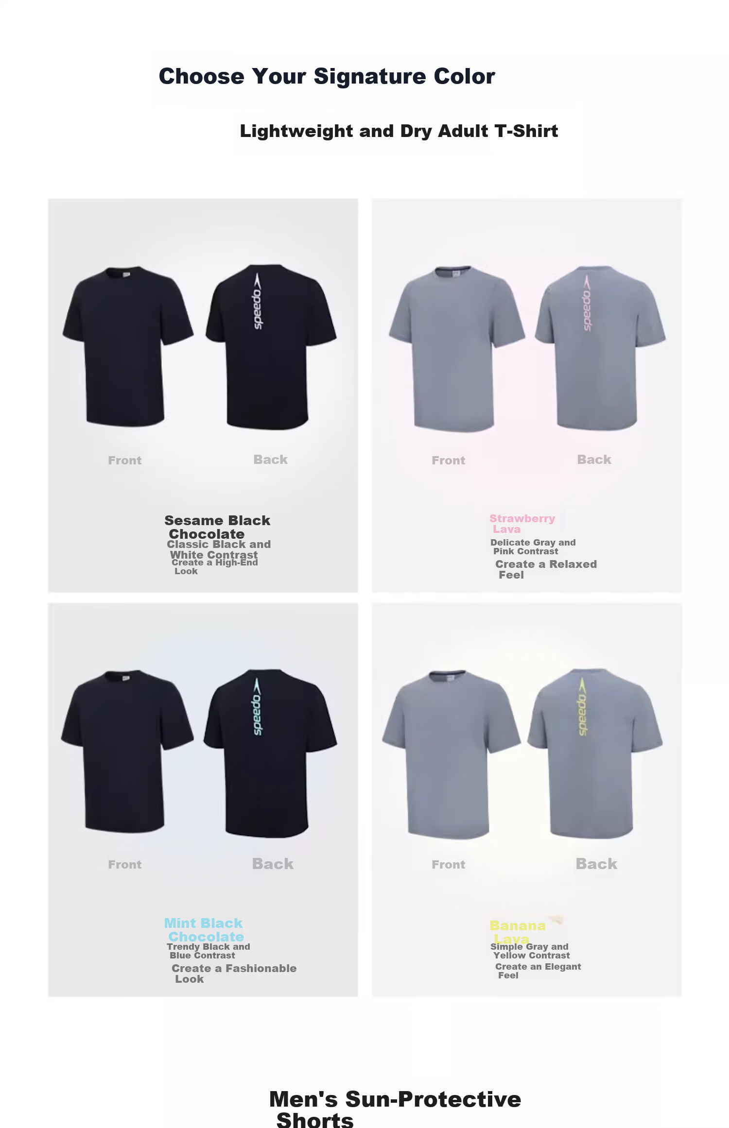 Speedo Free Lightweight Quick-Dry Comfortable Breathable UV Protection Short Sleeve T-Shirt Unisex Sesame Black Size XS 13