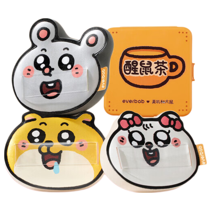 Everbab Ai Beila Marshmallow Milk Skin Cushion Puff Beauty Sponge Meiji and Big Rat Collaboration Family Pack 3 Pieces
