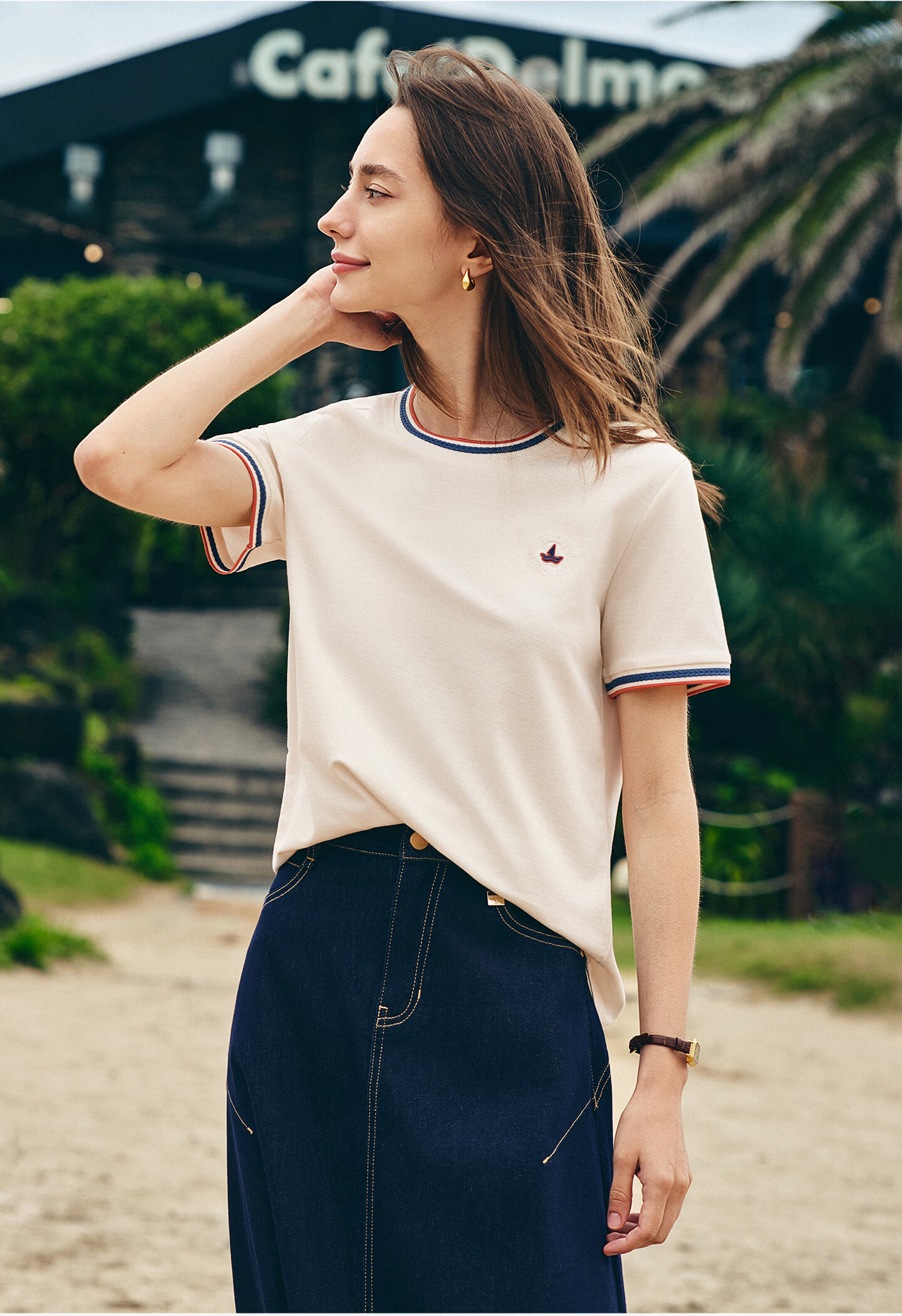 Navigare Small Sailboat Antibacterial Short Sleeve T-Shirt for Women 2026 New Mosquito-Repellent Commuter Casual Crew Neck Top 2325506501 1