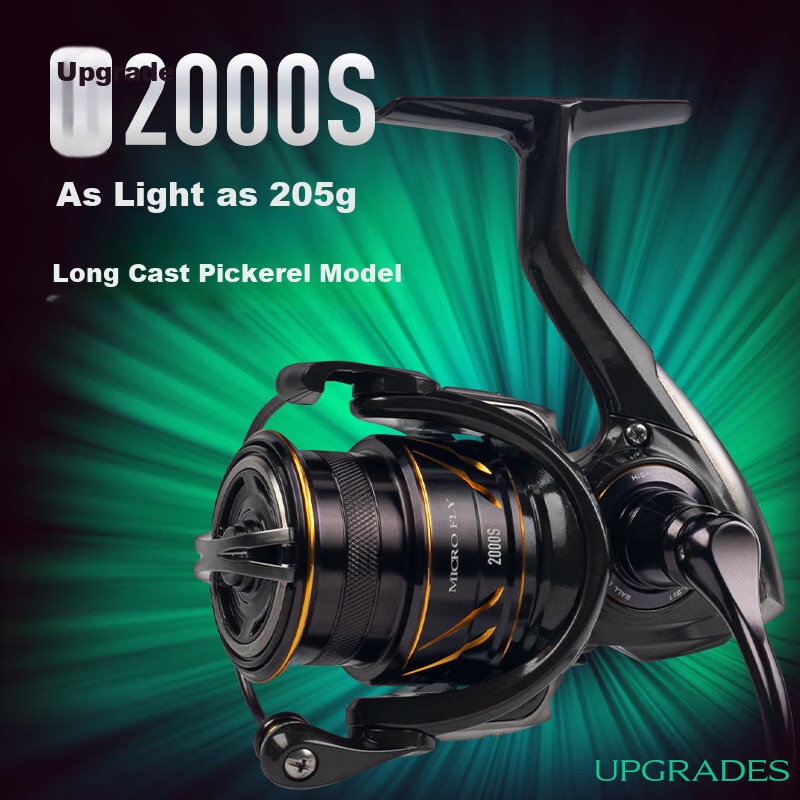 King Lure Micro Spinning Reel Long Cast Micro Baitcasting Reel Shallow Line Cup Slant Mouth Lure Reel Sea Fishing Rock Fishing Qiaozui Fishing Reel 2000S