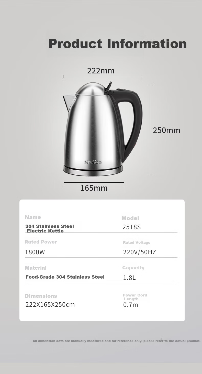Grelide 4.2L Electric Kettle Large Capacity 304 Stainless Steel 2000W High Power Auto Shut-Off Chinese Red Household Water Boiler Gift for Wedding and Spring Festival 12