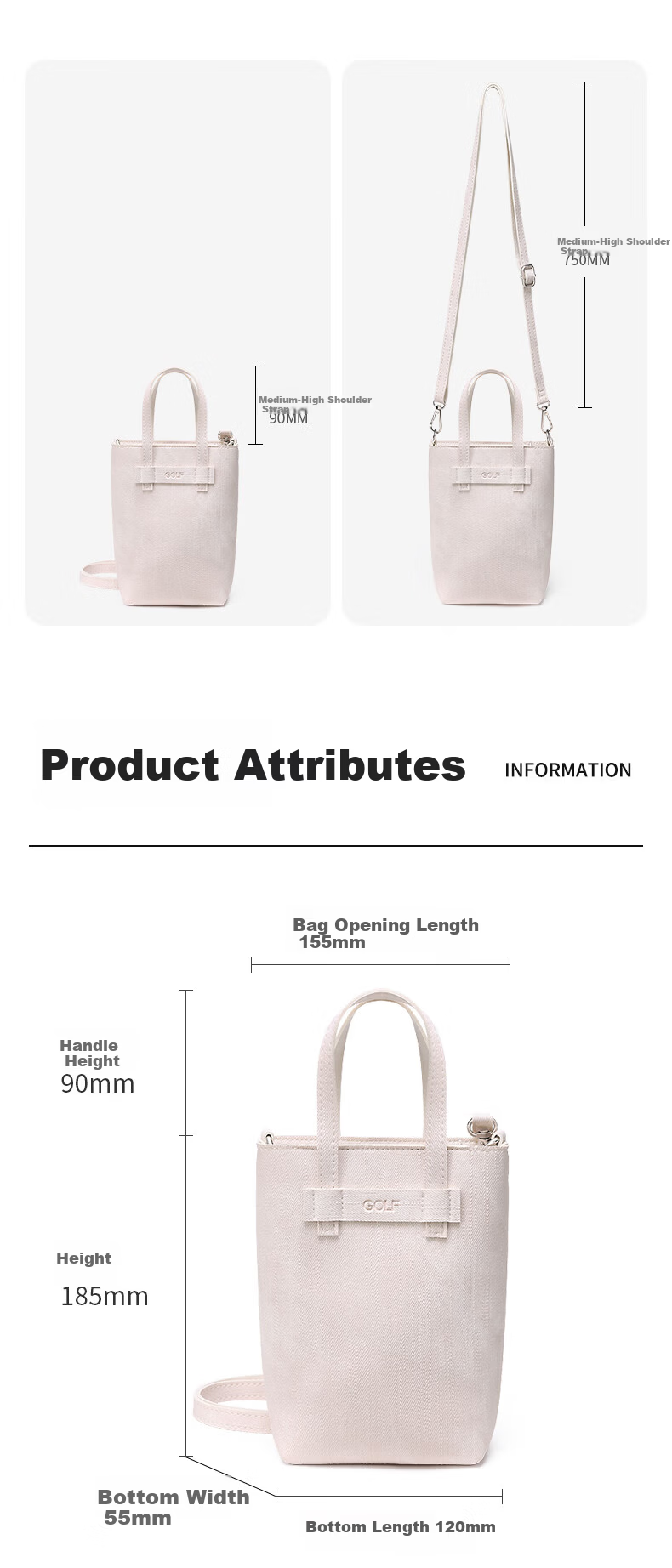 GOLF Women's Crossbody Bag Fashion Waterproof Casual Shoulder Bag Phone Bag Birthday Gift for Girls 9