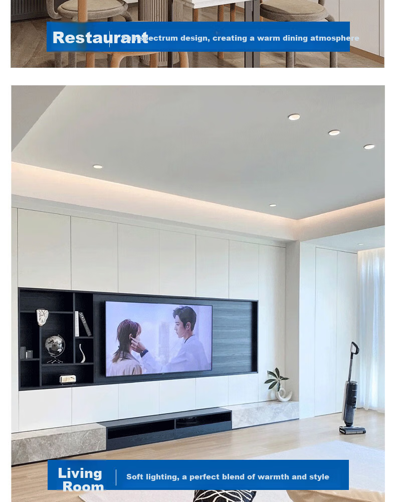 CHNT Ultra-thin LED Downlight Anti-glare Recessed Non-main Light Office Hole Light 90 CRI 12W 4000K Neutral Light 9.5cm Cutout 19