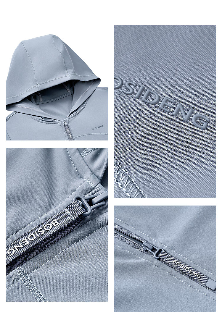 BOSIDENG 26 Years Summer Women's Original Yarn Sun Protection Jacket UPF100 Hooded Cooling Breathable Coat B261326488 34