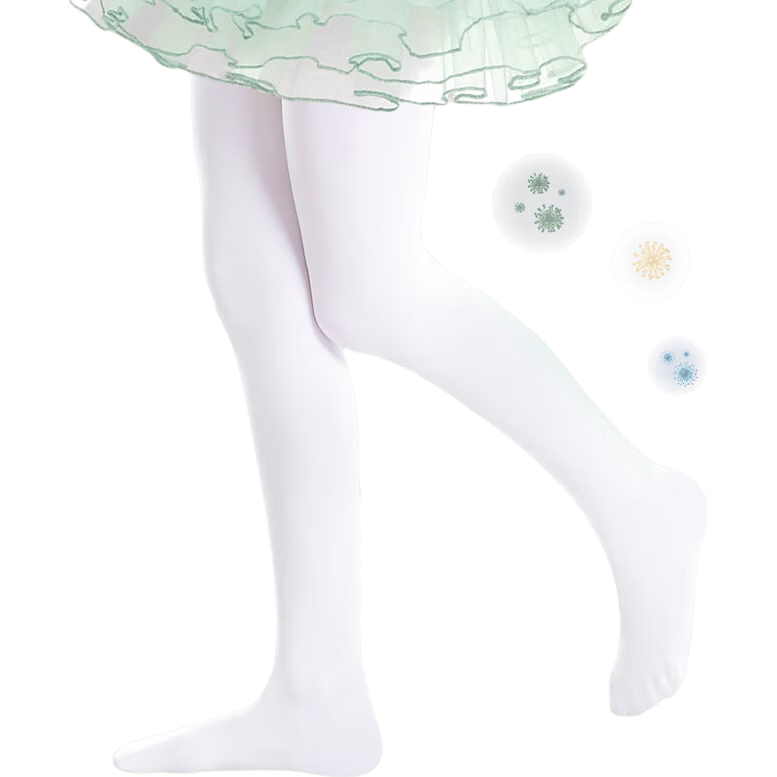 Zhiyouban White Dance Tights, Children's Pantyhose, Girls' Professional Dance Practice Stockings, Spring Autumn Summer Girls' Leggings