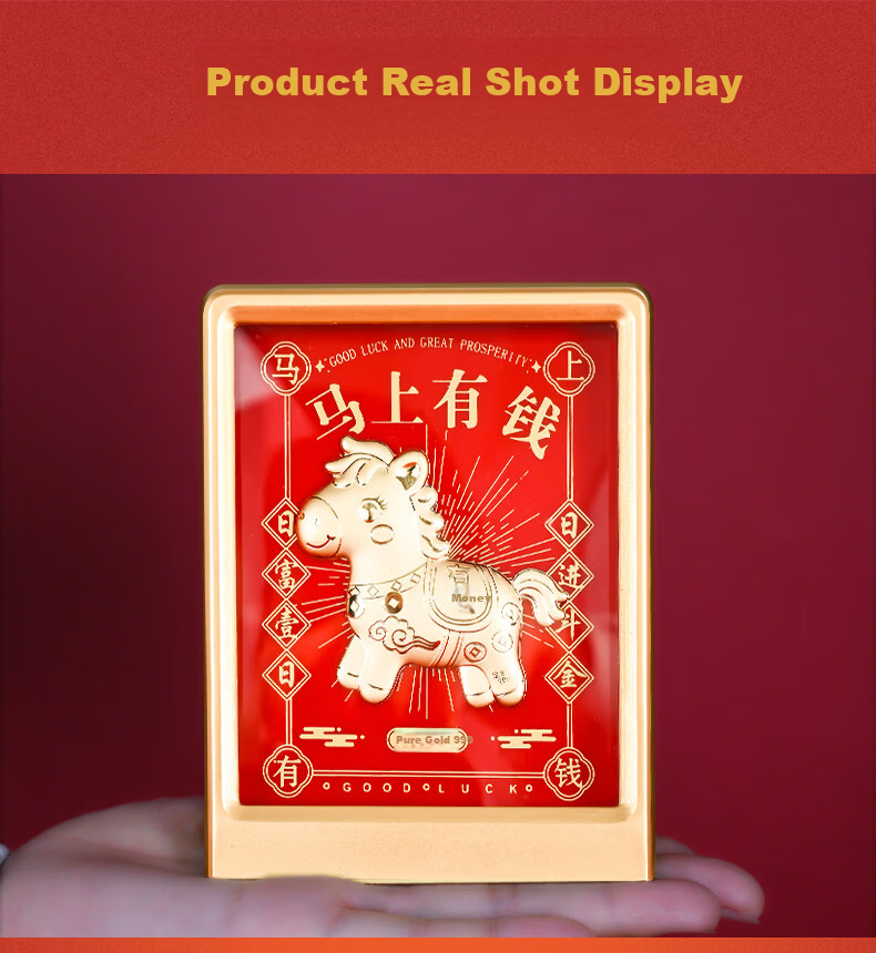 Feng Shui Pavilion 2026 Year of the Horse Gift Money Luck Horse Figurine Zodiac Horse Mascot Office Workplace Annual Meeting New Year Gift 6