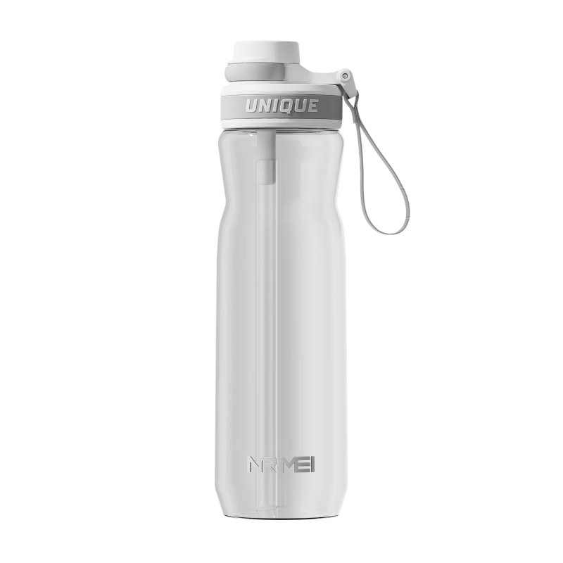ERM Large Capacity Tritan Plastic Straw Water Bottle Outdoor Sports Water Cup for Men and Women Students Summer High Temperature Resistant Cup