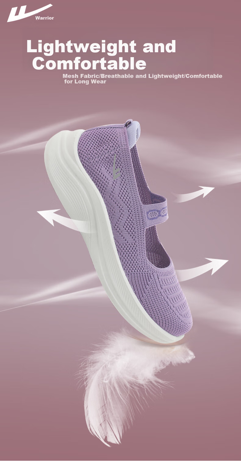 Warrior Mom Shoes Comfortable Walking Shoes Non-Slip Soft Sole Elderly Women's Sports Old Beijing Cloth Shoes 1505 Purple Size 36 2