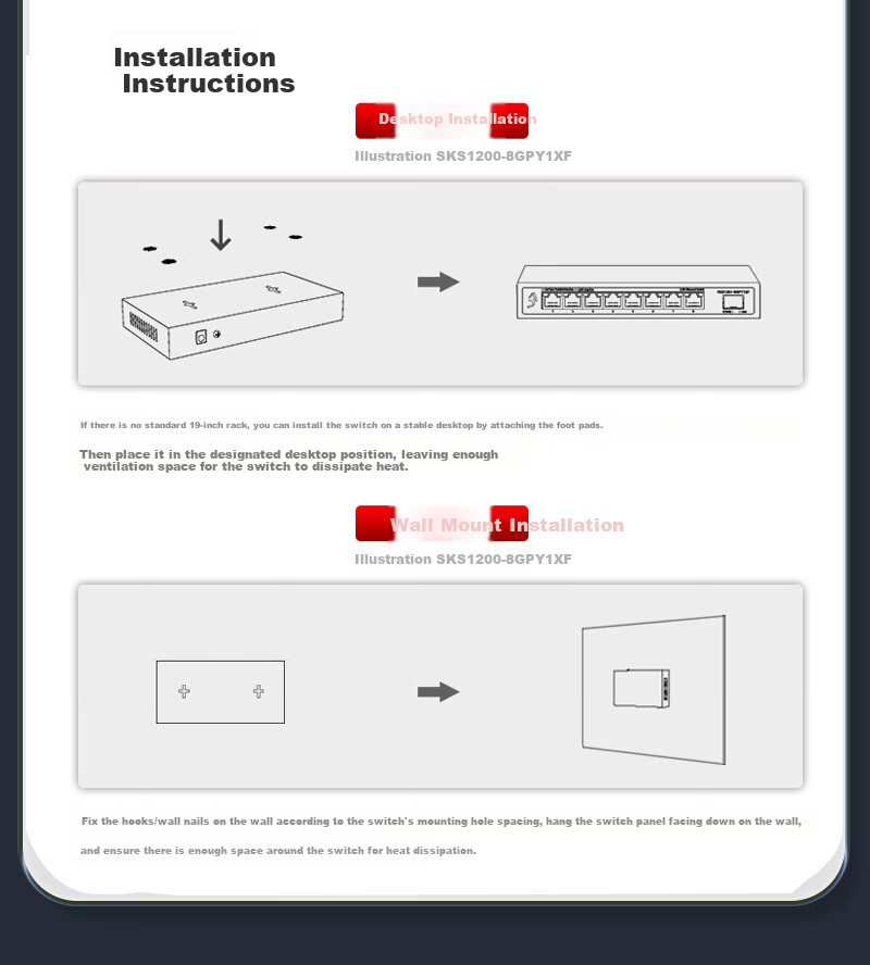 Xike Three-Layer Managed 12-Port 2.5G + 4-Port 10G Ten-Gigabit Switch with DHCP and Routing Function 16-Port 2.5G Switch SKS8300-12E2T2X 16