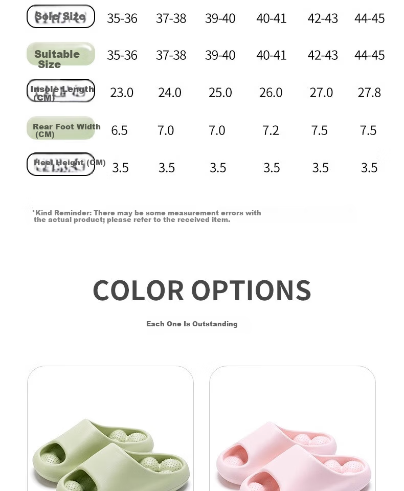 Guoluofi Bathroom Leakproof Slippers Summer Indoor Shower Non-slip Hollow Massage Slippers Black Size 35-36 8