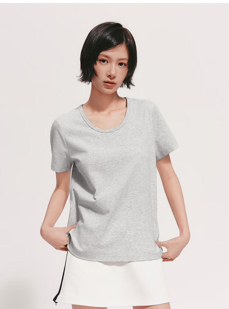 Semir Women's Short Sleeve T-Shirt 26 Summer Slim Fit U-Neck Loose Fit Round Neck Base Shirt 109326100001 21