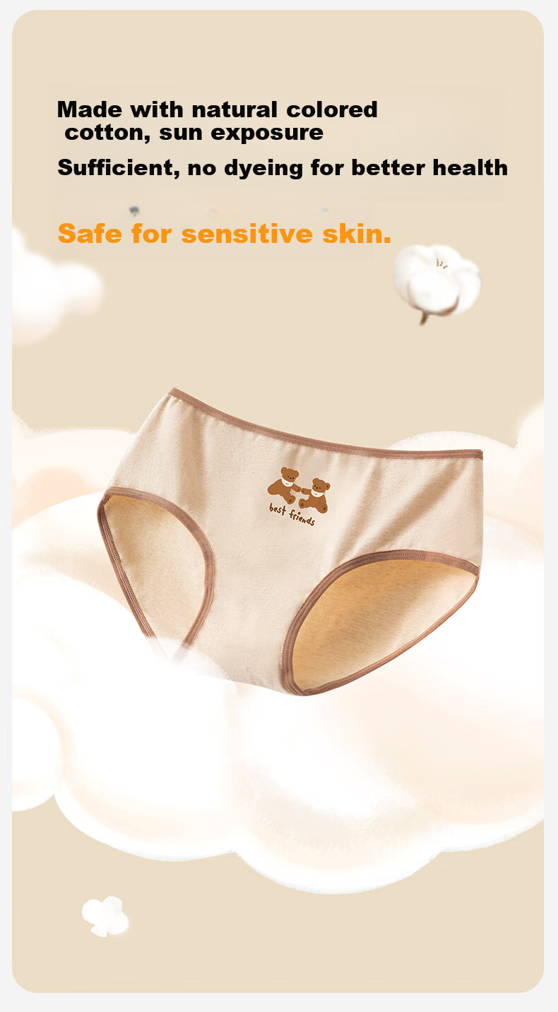 Dingguagua Girls' Triangle Underwear Short Pants Full Cotton Antibacterial Class A Breathable Children's Underwear Little Cute Rabbit 140 3