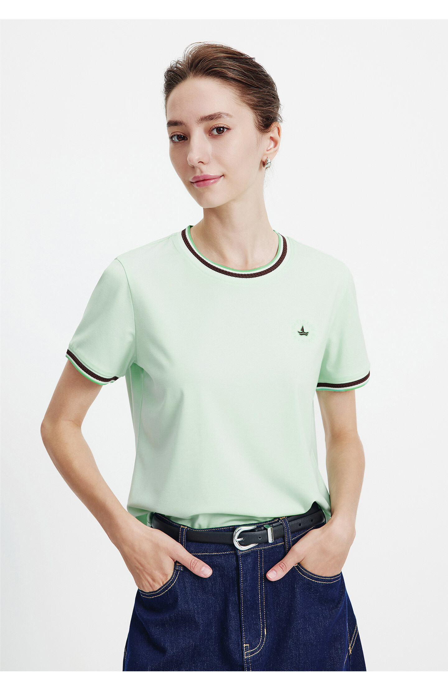 Navigare Small Sailboat Antibacterial Short Sleeve T-Shirt for Women 2026 New Mosquito-Repellent Commuter Casual Crew Neck Top 2325506501 20