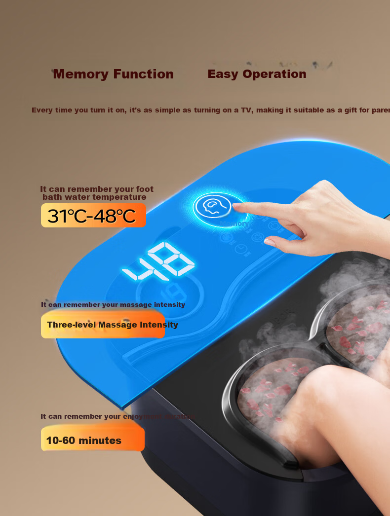 SUPOR Foot Bath Bucket, Electric Foot Soaking Basin with Constant Temperature Heating, Fully Automatic Massage, 2025 Over-Knee Deep Bucket, Women's Special Practical Birthday Gift for Parents And Elders 7