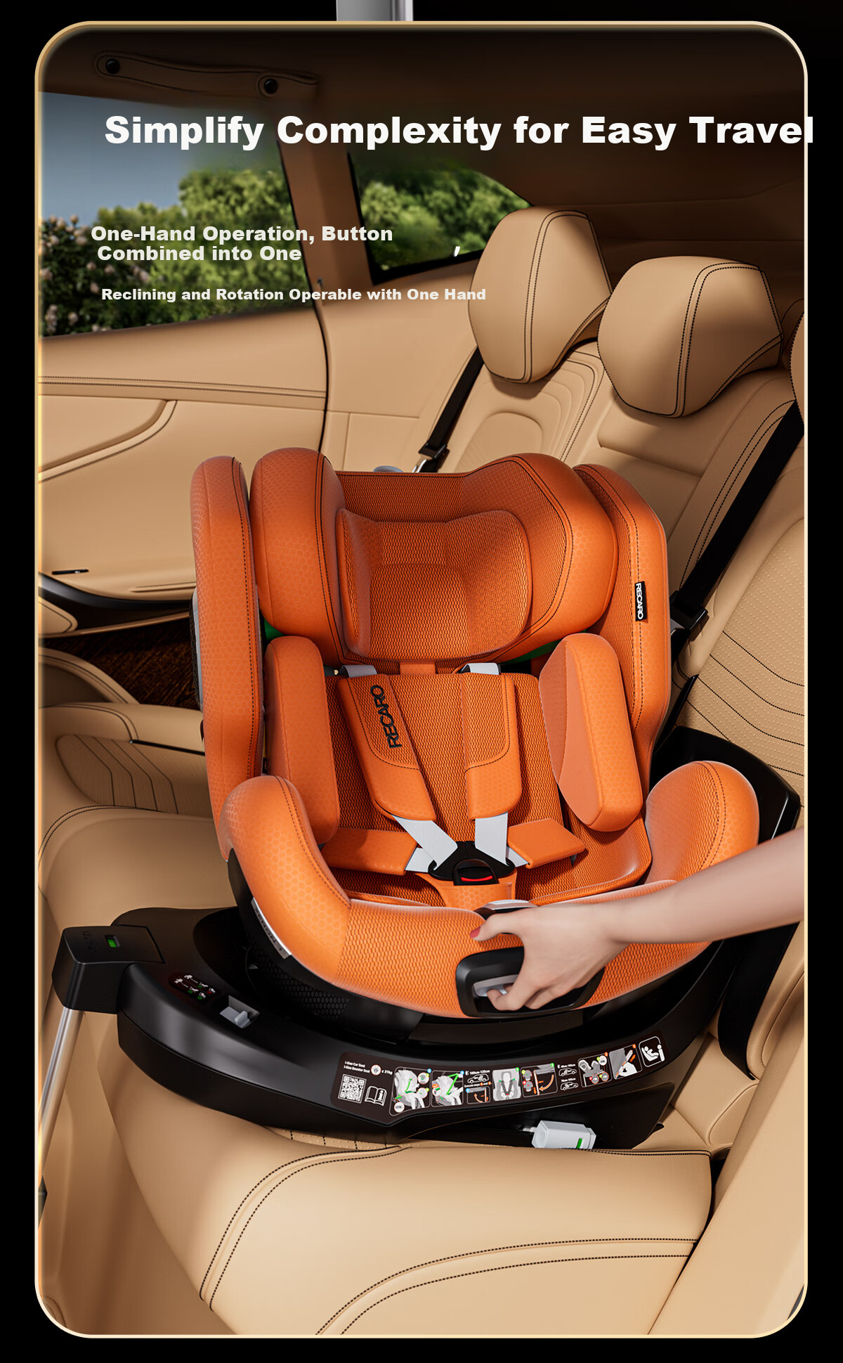RECARO Child Safety Seat 0-4-7 Years Car Baby Chair i-Size Certified 360-Degree Rotation XENON1 Thunder 8