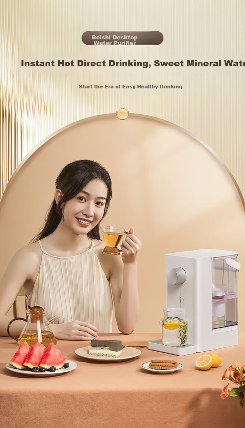 Beisi Home Desktop Instant Hot and Cold Water Purifier All-in-One UV Sterilization Direct Drinking Machine No Installation WD23BCW with 7 Filters Magnesium Ion A2 2