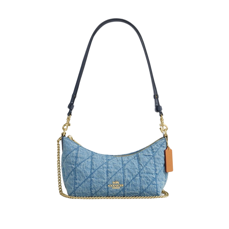 COACH Women's CAITLIN Quilted Detail Shoulder Crossbody Bag Indigo CDZ89