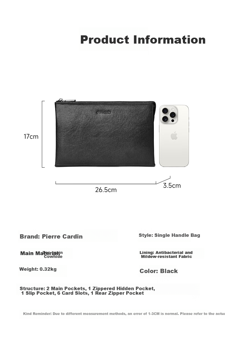Pierre Cardin Multifunctional Large Capacity Clutch Fashion Envelope Phone Bag 8