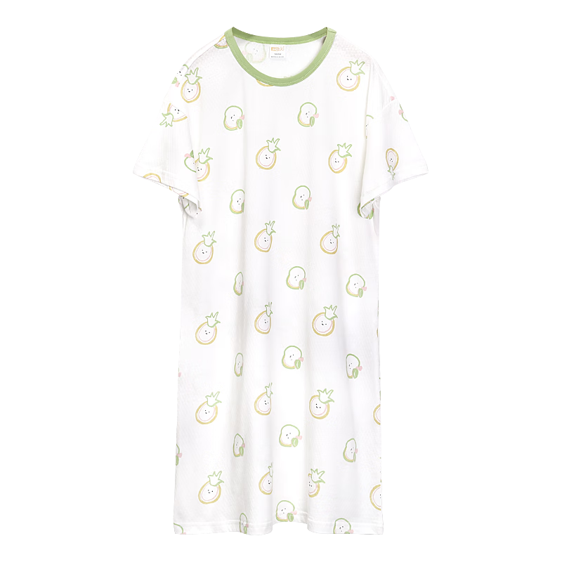Hodohome Girls' Cotton Antibacterial Summer Nightgown Children's Pajamas for Girls Baby and Older Kids Homewear Size 150