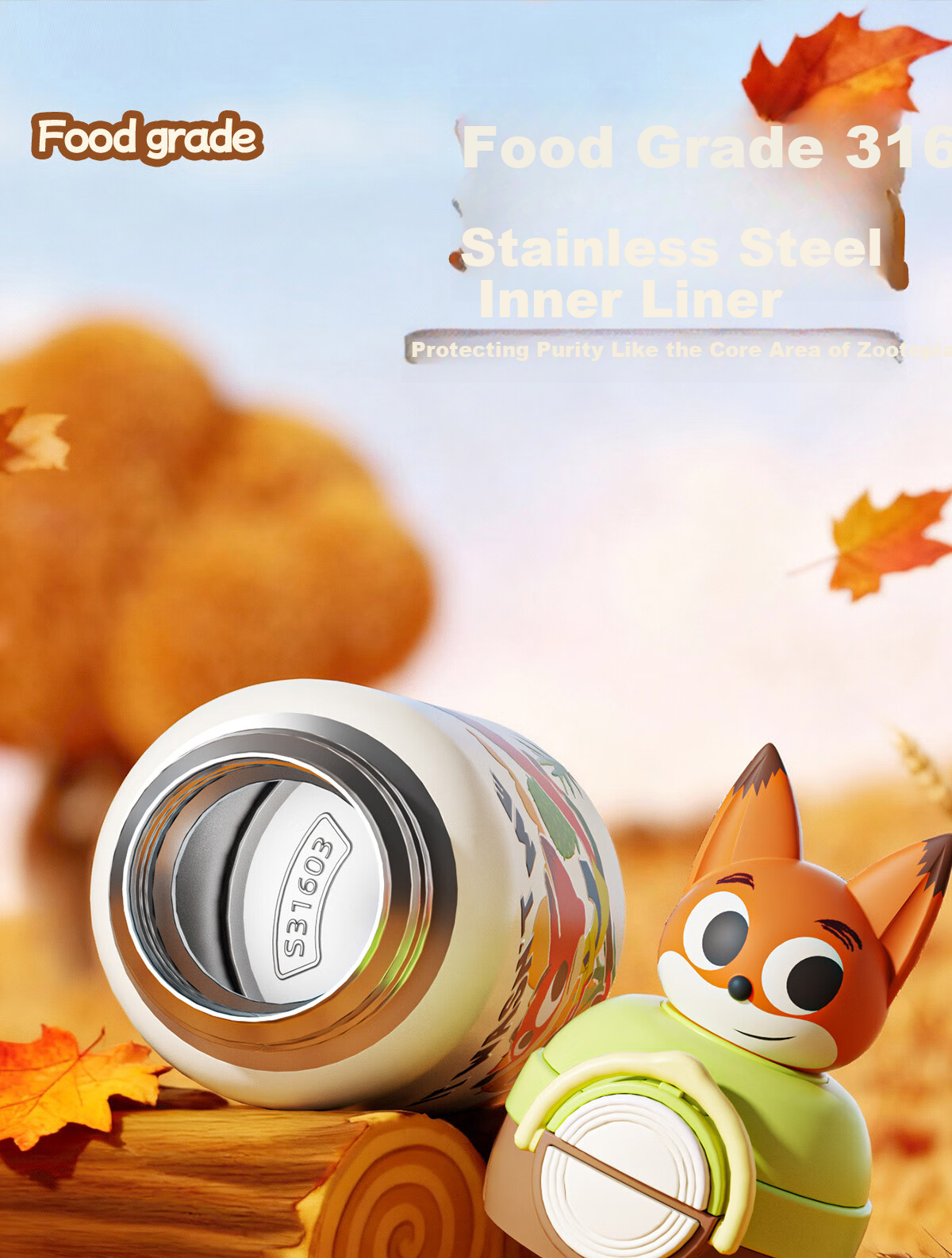 Germ Zootopia Children's Insulated Water Bottle with Straw Dual Drinking for Boys and Girls School Student Cup 480ml Judy 5