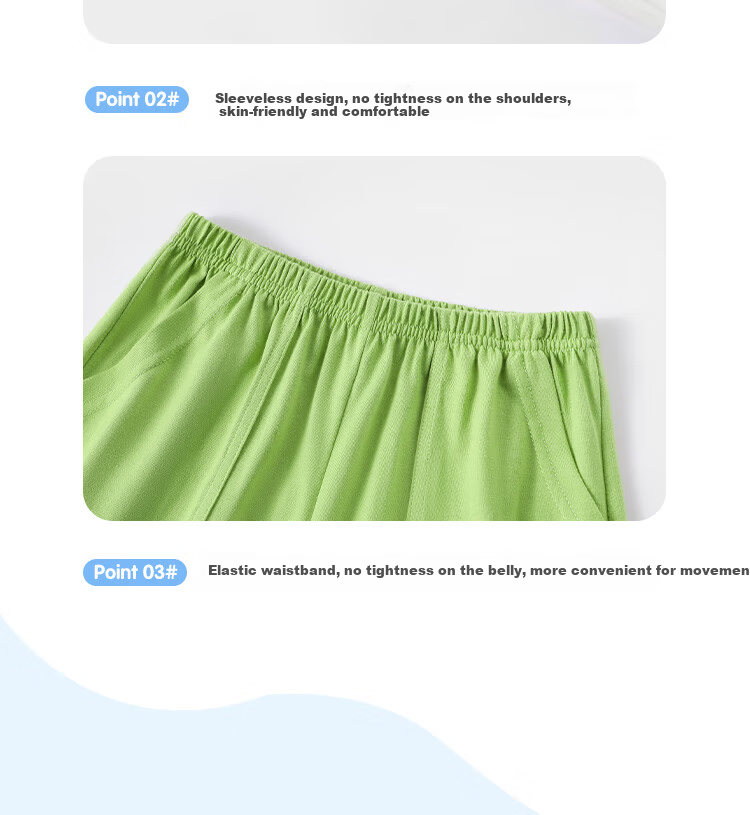 Minimumuwu Children's Clothing Set, Boys' Outfit 2026 New Style, Pure Cotton Sleeveless T-Shirt, Shorts for Girls, Summer Casual Thin Style, Kids' Vest 13