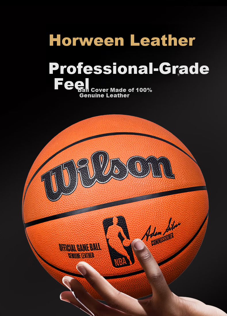 Wilson Basketball, Size 7, Moisture-Absorbing PU Ultra-Fine Fiber, AUTHENTIC Professional Competition, Adult Seven Basketball 5