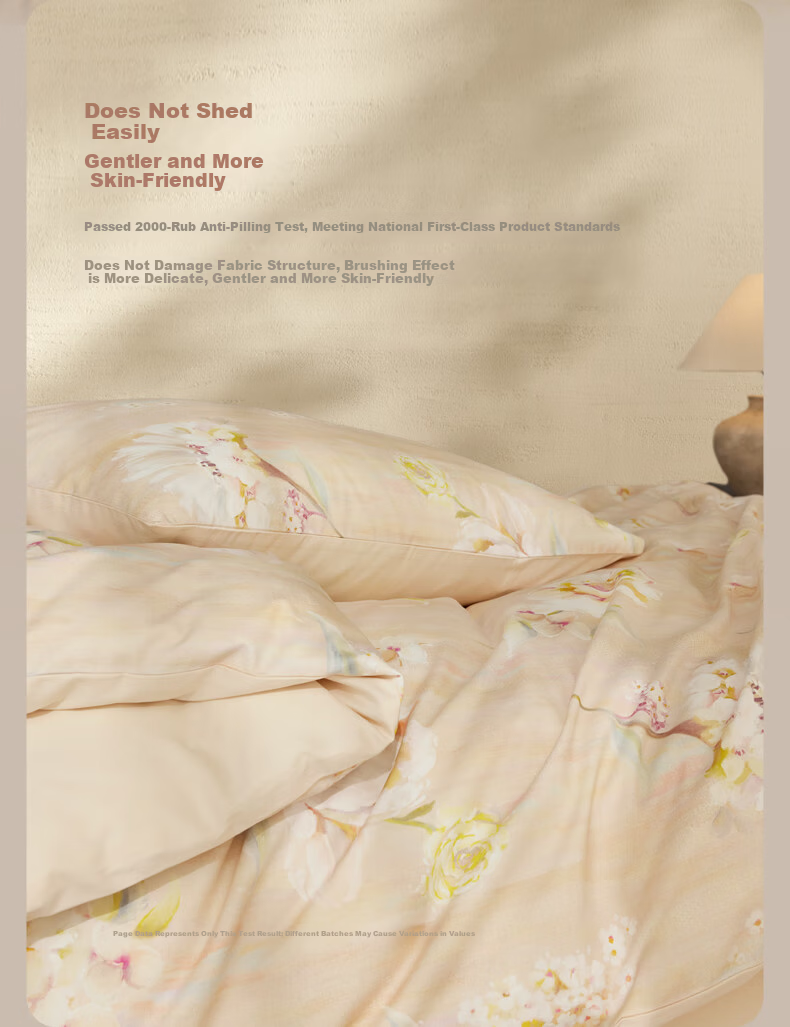 Luolai Home Textiles Cotton Thickened Brushed Four-Piece Winter Bedding Set Pure Cotton Duvet Cover Bed Sheet Orange 220*250cm 6