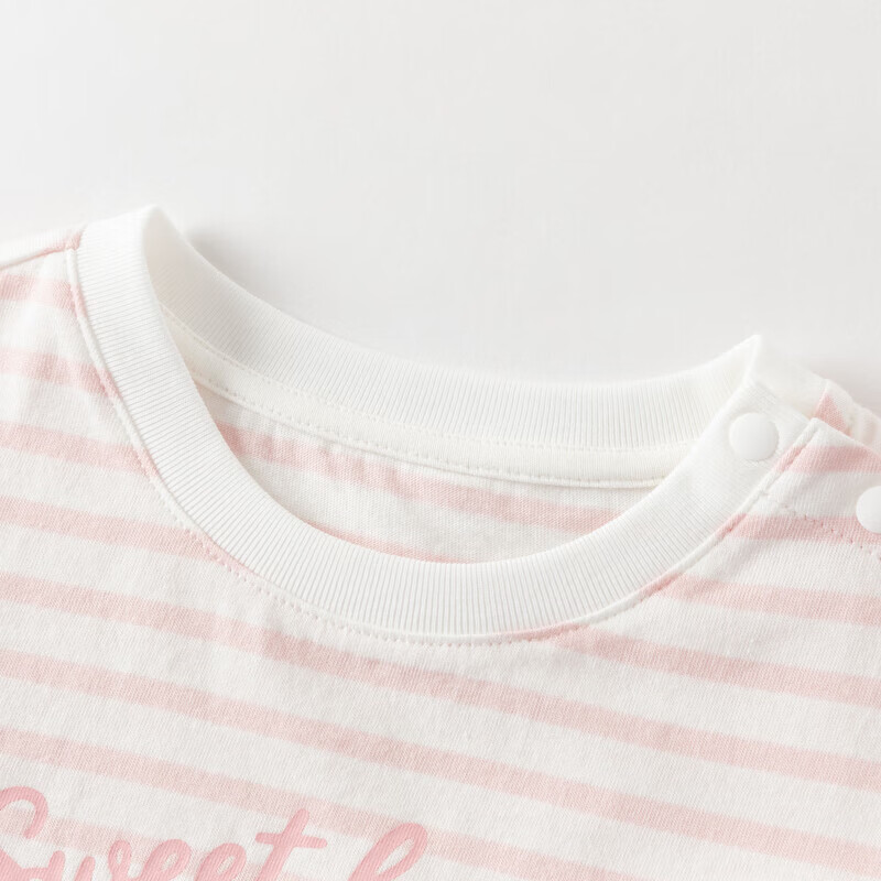 DAVE & BELLA Kids Short Sleeve T-Shirt Summer Girls Baby Striped Cotton Top Lightweight