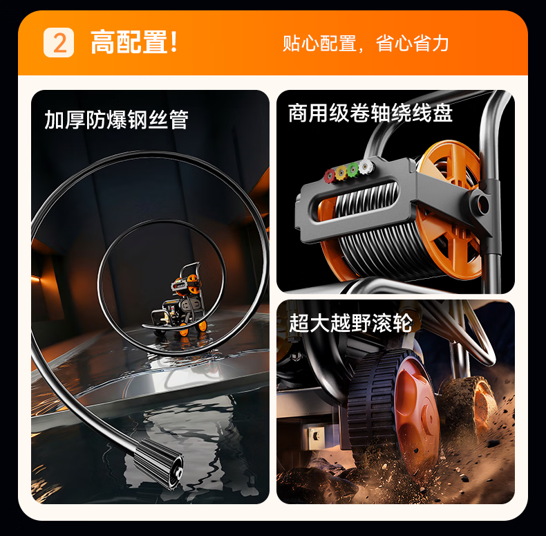 HUIDUODUO Commercial Car Wash Machine High Pressure 220V Household Water Spray Gun Powerful Floor Cleaning High Pressure High Power Car Wash Station Special 9