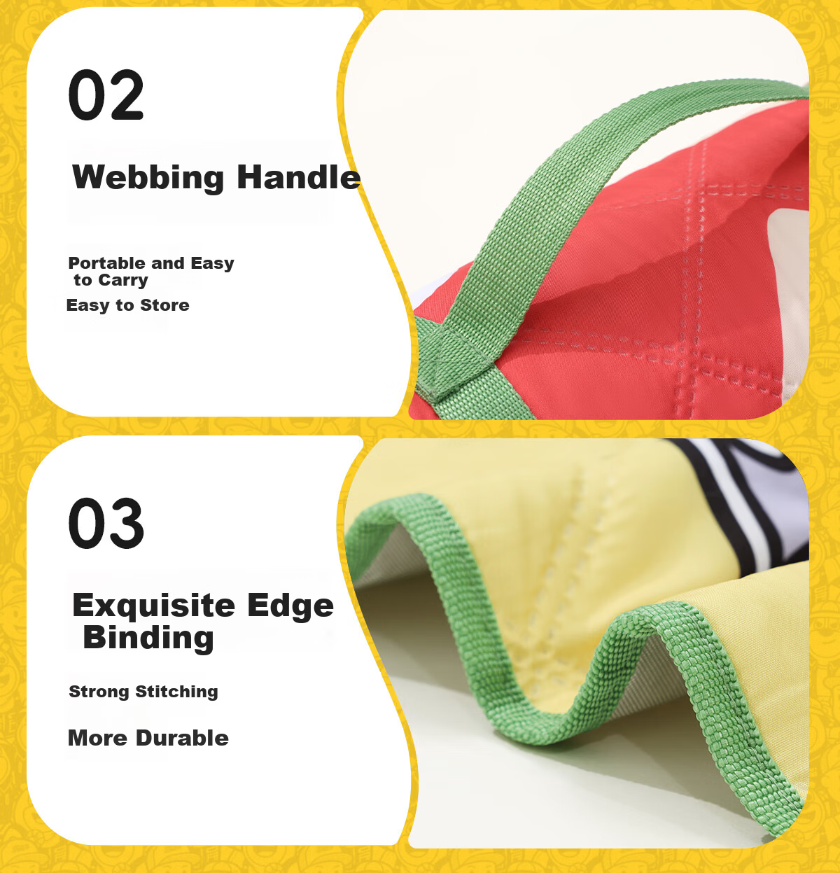 CAMEL × Boonie Bears Outdoor Picnic Mat Waterproof Thickened Camping Moisture-Proof Seat Cushion Ground Mat 15