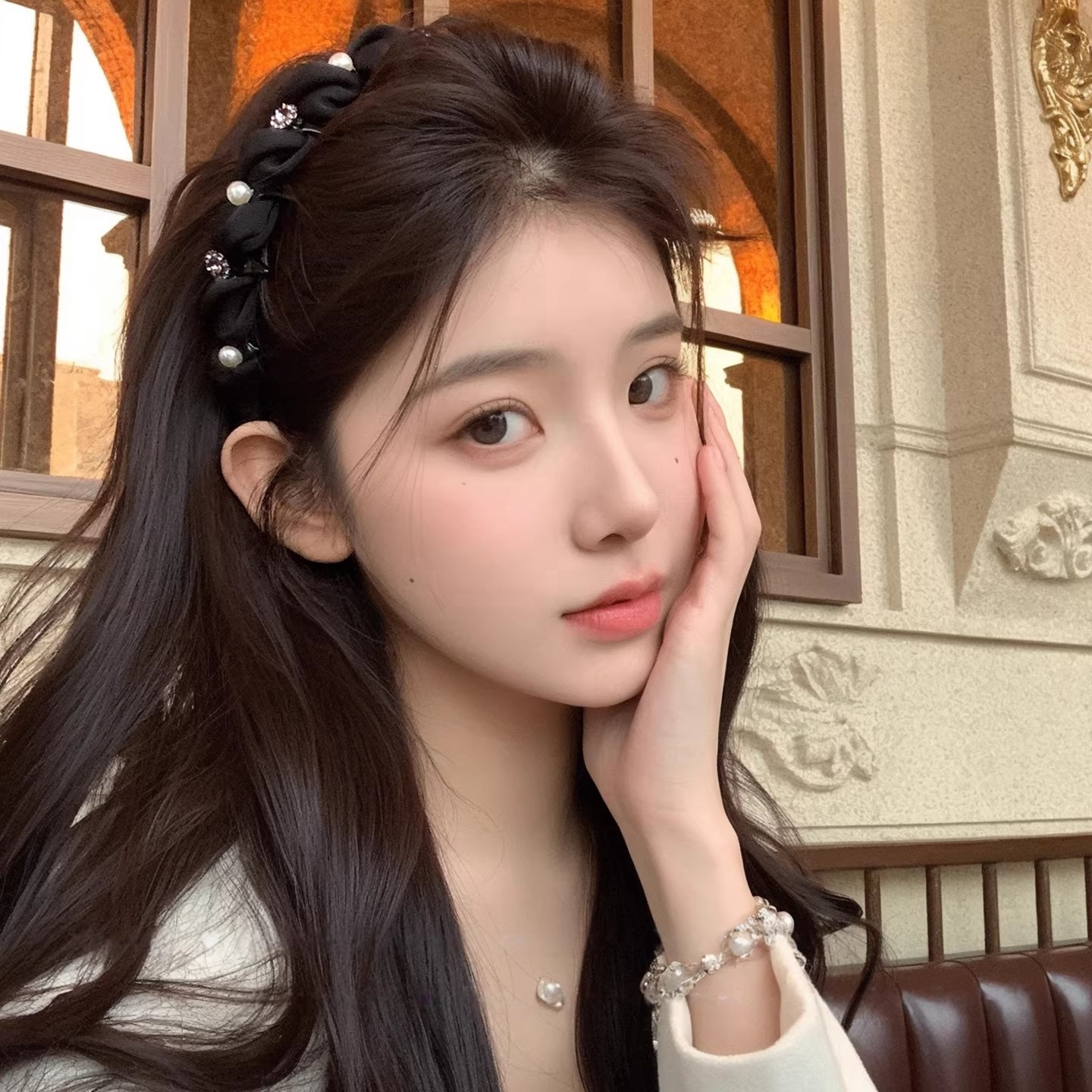 Idair Sparkling Pearl Tooth Comb Headband for Women 2026 New Luxury High Crown Headband Light Luxury Birthday Gift for Girlfriend