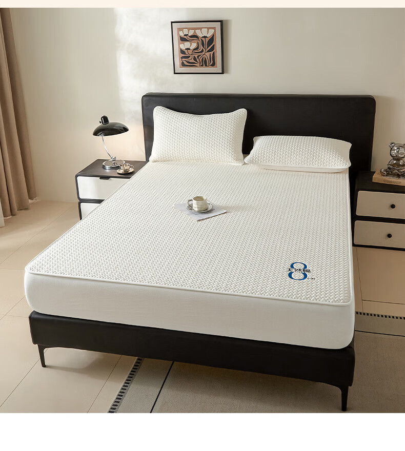MUJI Cotton Quilted Waterproof Fitted Sheet Full Coverage 1.8x2m Class A Xinjiang Cotton Mattress Cover Single Piece 3