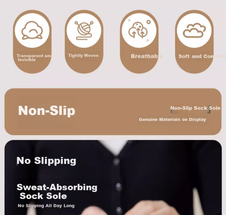 Urban Beauty Women's Spring Summer New Ultra-thin Cotton Bottom Anti-slip Sweat-absorbent Non-slip Loose Top Invisible Mid-calf Socks 1