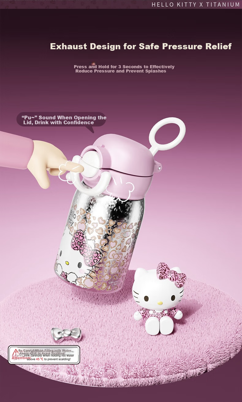 SANRIO Hello Kitty Double Drink Titanium Insulated Cup 316 Stainless Steel Straw Birthday Gift for Women 250ml 4