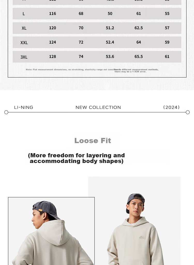 LI-NING Men's and Women's Couple Matching Fleece-Lined Warm Hoodie Loose Casual Sportswear Sweatshirt 10