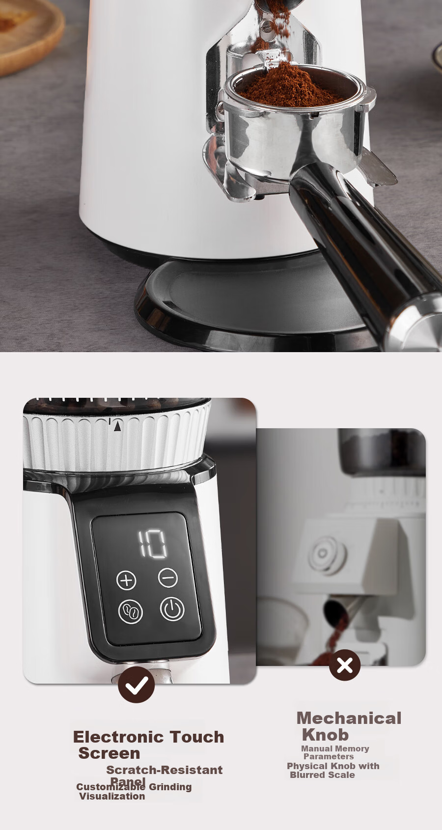 AEOMJK Automatic Electric Coffee Bean Grinder 25-Level Adjustable Home and Commercial Grinder with Commercial Blade G004 14