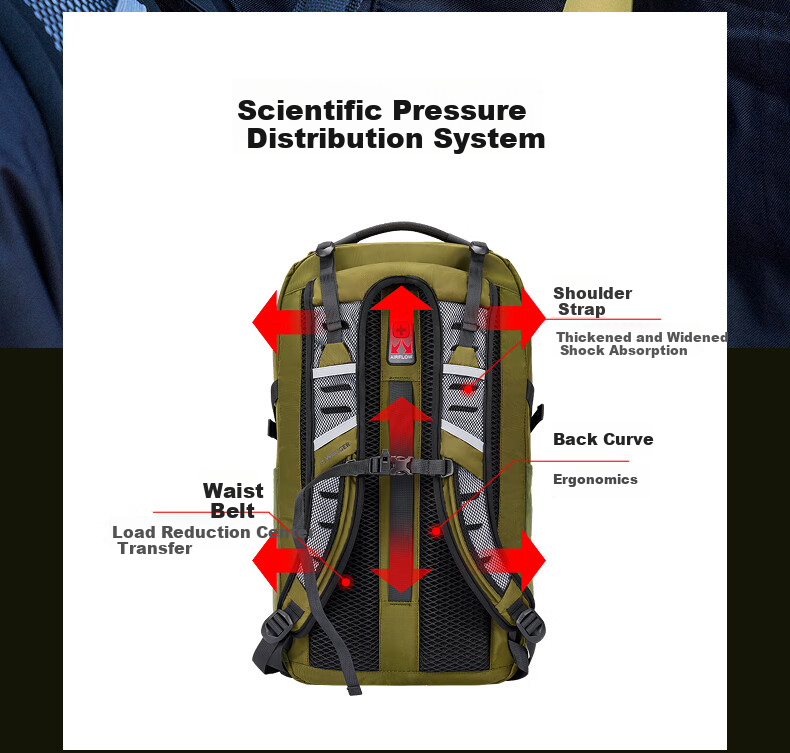 Weigo Waterproof Large Capacity Lightweight Backpack for Travel, Hiking, Outdoor, Commuting, Unisex 13