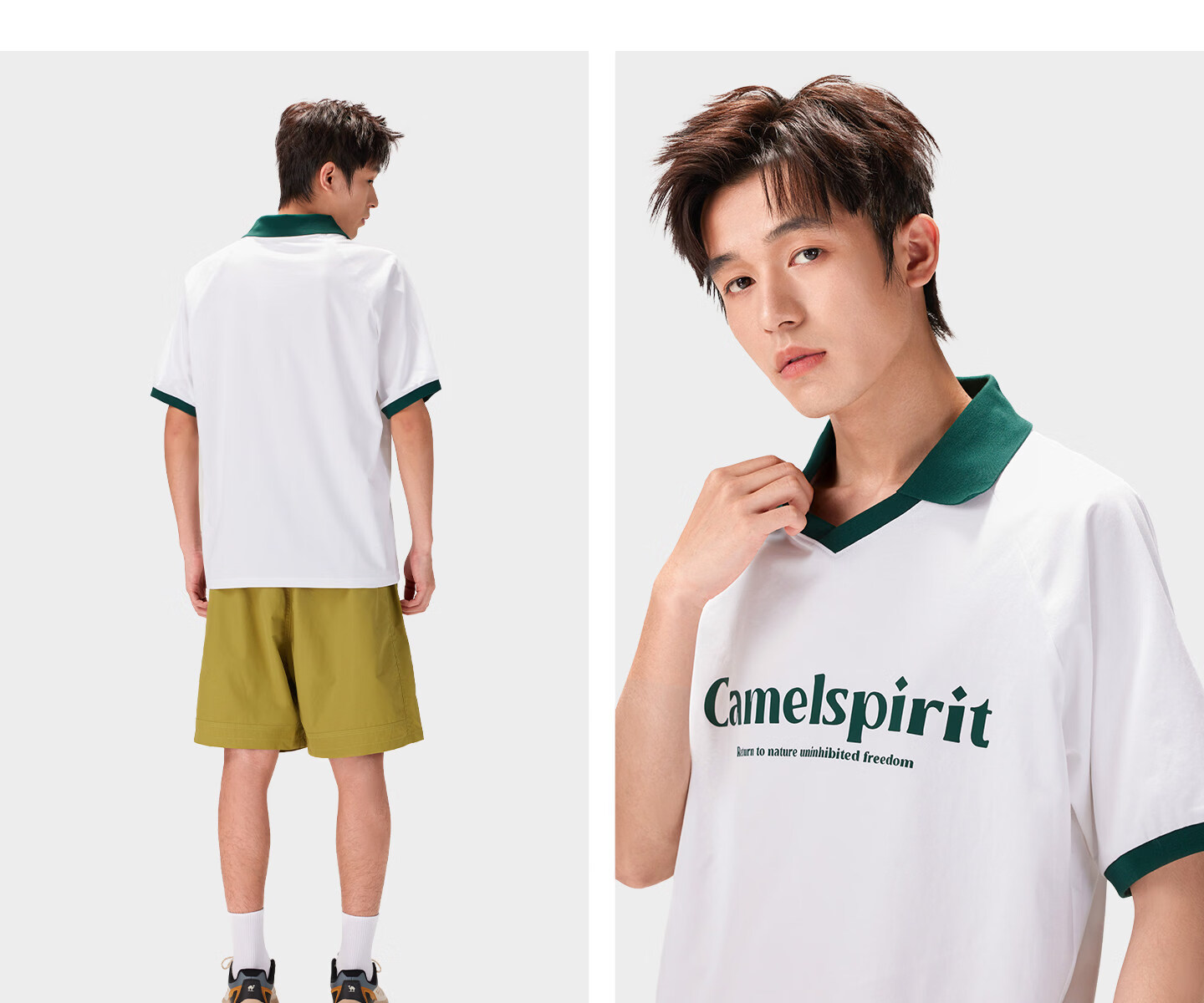 CAMEL [Three-Proof] Camel Outdoor Casual T-Shirt Unisex 26 Spring Summer Breathable Cotton T-Shirt Oil-Resistant Water-Repellent Shirt 39