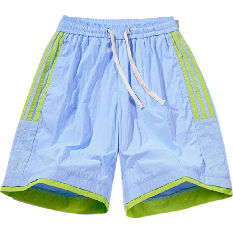 CLOR Men's Summer Ice Silk Loose Casual Sports Shorts Thin Beach Five-Point Pants DK01 Gray L