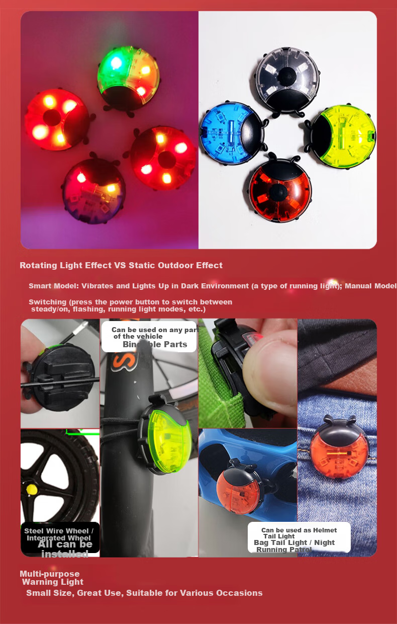 40,000 KM Smart Kids Balance Bike Hub Light Scooter Tail Light Fire Wheel Integrated Wheel Light 3-Pack 15